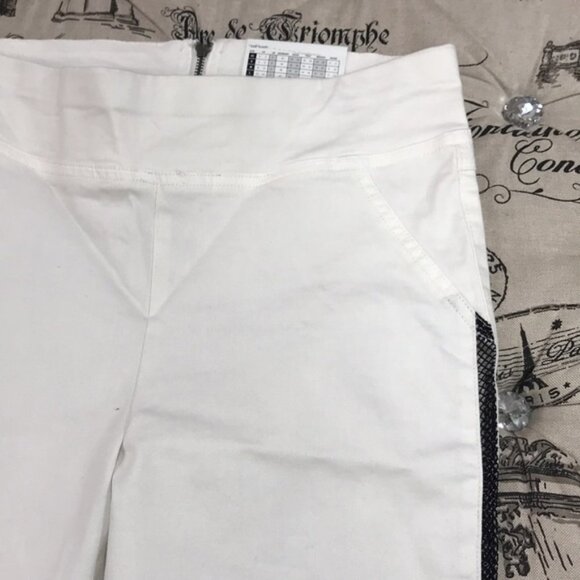 HUE High Waist Mesh Tuxedo Stripe Denim Leggings - Picture 4 of 10